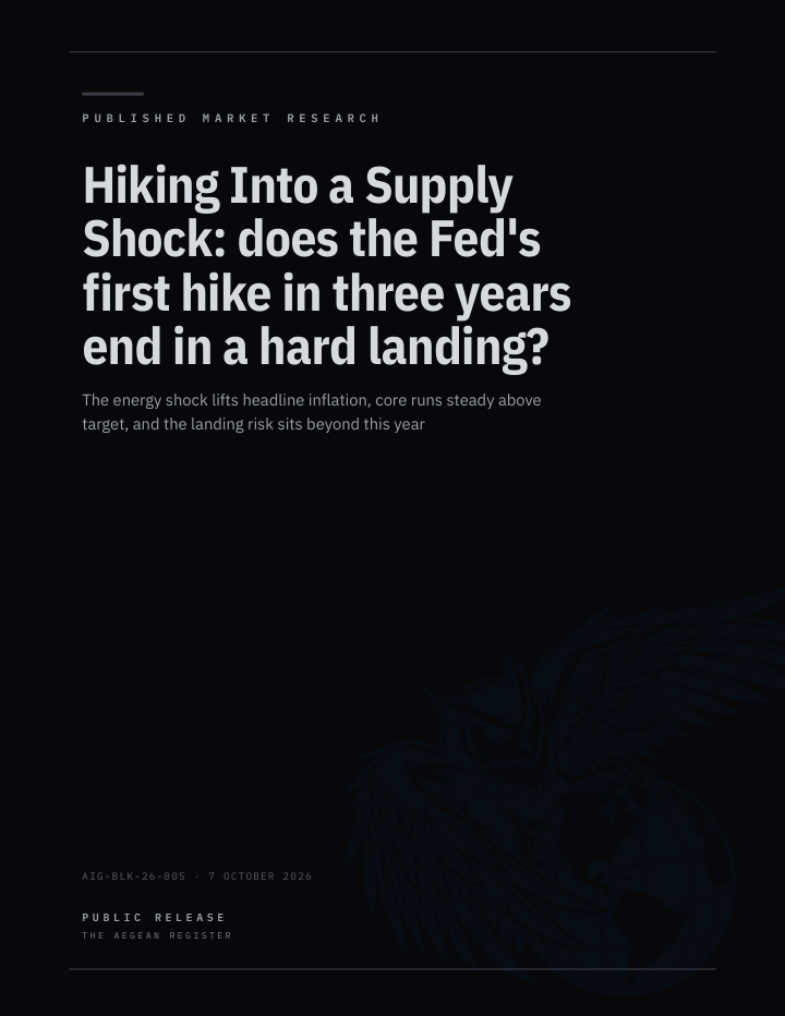 Hiking Into a Supply Shock: does the Fed's first hike in three years end in a hard landing? cover