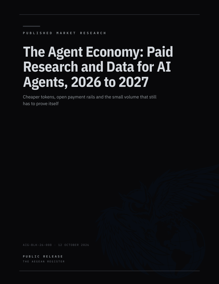 The Agent Economy: Paid Research and Data for AI Agents, 2026 to 2027 cover