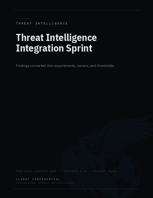 Threat Intelligence Integration Sprint sample cover